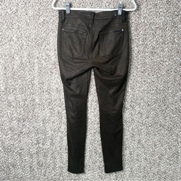 7 For All Mankind Pants Women’s 27 Green Suede Skinny - Picture 4 of 10